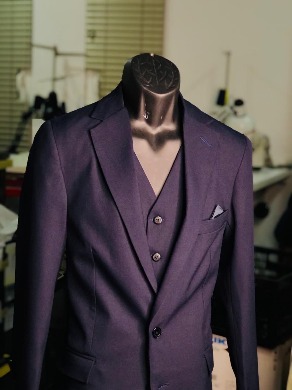 Driedelig pak in navy
